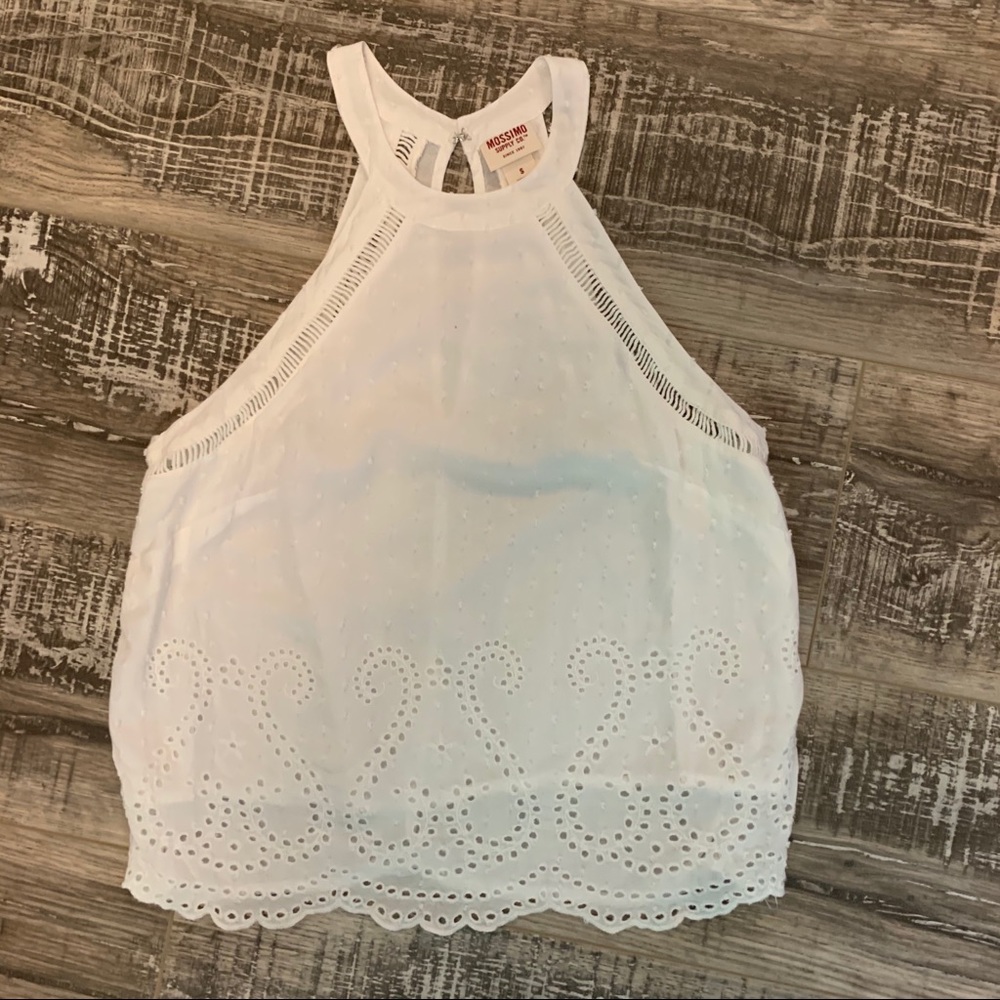 white lace tank top